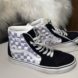 VANS Sk8-Hi ‘Floral Check’ Women’s High Top Sneakers Size 8 Excellent Condition